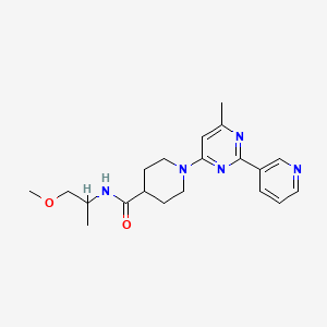 molecular formula C20H27N5O2 B3807290 N-(2-methoxy-1-methylethyl)-1-(6-methyl-2-pyridin-3-ylpyrimidin-4-yl)piperidine-4-carboxamide 