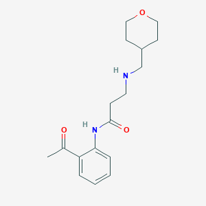 molecular formula C17H24N2O3 B3807318 N-(2-acetylphenyl)-3-[(tetrahydro-2H-pyran-4-ylmethyl)amino]propanamide 