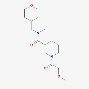 molecular formula C17H30N2O4 B3807331 N-ethyl-1-(methoxyacetyl)-N-(tetrahydro-2H-pyran-4-ylmethyl)piperidine-3-carboxamide 