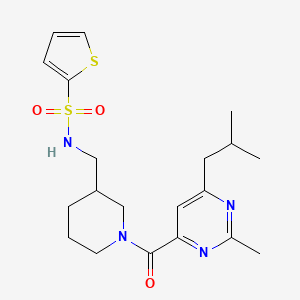 molecular formula C20H28N4O3S2 B3807338 N-({1-[(6-isobutyl-2-methyl-4-pyrimidinyl)carbonyl]-3-piperidinyl}methyl)-2-thiophenesulfonamide 