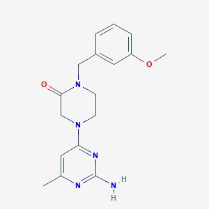 4-(2-amino-6-methyl-4-pyrimidinyl)-1-(3-methoxybenzyl)-2-piperazinone