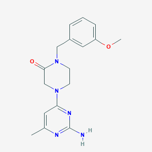 molecular formula C17H21N5O2 B3807358 4-(2-amino-6-methyl-4-pyrimidinyl)-1-(3-methoxybenzyl)-2-piperazinone 