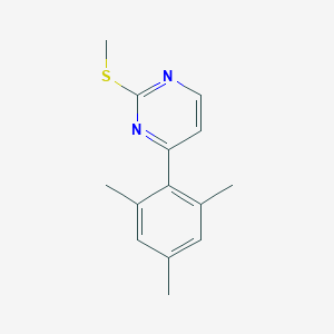 molecular formula C14H16N2S B3807363 4-mesityl-2-(methylthio)pyrimidine 