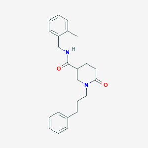 molecular formula C23H28N2O2 B3807365 N-(2-methylbenzyl)-6-oxo-1-(3-phenylpropyl)-3-piperidinecarboxamide 