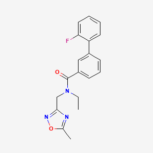 molecular formula C19H18FN3O2 B3807377 N-ethyl-2'-fluoro-N-[(5-methyl-1,2,4-oxadiazol-3-yl)methyl]biphenyl-3-carboxamide 