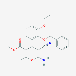 methyl 6-amino-4-[2-(benzyloxy)-3-ethoxyphenyl]-5-cyano-2-methyl-4H-pyran-3-carboxylate