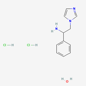 molecular formula C11H17Cl2N3O B3807401 [2-(1H-imidazol-1-yl)-1-phenylethyl]amine dihydrochloride hydrate 