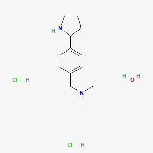 molecular formula C13H24Cl2N2O B3807420 N,N-dimethyl-1-[4-(2-pyrrolidinyl)phenyl]methanamine dihydrochloride hydrate 
