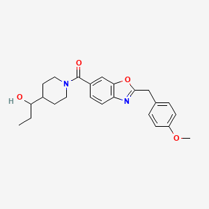 molecular formula C24H28N2O4 B3807428 1-(1-{[2-(4-methoxybenzyl)-1,3-benzoxazol-6-yl]carbonyl}-4-piperidinyl)-1-propanol 