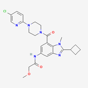 N-(7-{[4-(5-chloro-2-pyridinyl)-1-piperazinyl]carbonyl}-2-cyclobutyl-1-methyl-1H-benzimidazol-5-yl)-2-methoxyacetamide