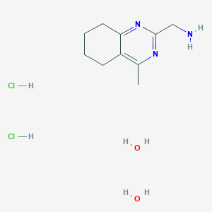 molecular formula C10H21Cl2N3O2 B3807438 [(4-methyl-5,6,7,8-tetrahydro-2-quinazolinyl)methyl]amine dihydrochloride dihydrate 