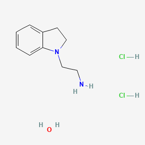 molecular formula C10H18Cl2N2O B3807448 [2-(2,3-dihydro-1H-indol-1-yl)ethyl]amine dihydrochloride hydrate 