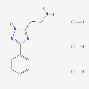 molecular formula C10H15Cl3N4 B3807461 [2-(3-phenyl-1H-1,2,4-triazol-5-yl)ethyl]amine trihydrochloride 