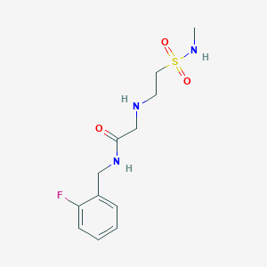 molecular formula C12H18FN3O3S B3807467 N-(2-fluorobenzyl)-2-({2-[(methylamino)sulfonyl]ethyl}amino)acetamide 