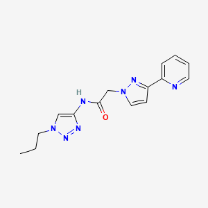 molecular formula C15H17N7O B3807478 N-(1-propyl-1H-1,2,3-triazol-4-yl)-2-[3-(2-pyridinyl)-1H-pyrazol-1-yl]acetamide 