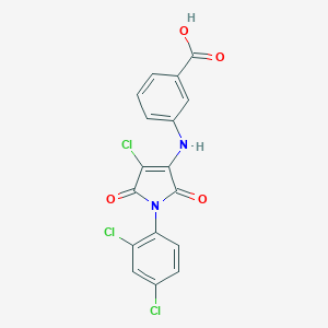 molecular formula C17H9Cl3N2O4 B380748 3-{[4-chloro-1-(2,4-dichlorophenyl)-2,5-dioxo-2,5-dihydro-1H-pyrrol-3-yl]amino}benzoic acid CAS No. 329224-36-4