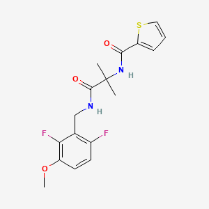 molecular formula C17H18F2N2O3S B3807482 N-{2-[(2,6-difluoro-3-methoxybenzyl)amino]-1,1-dimethyl-2-oxoethyl}thiophene-2-carboxamide 