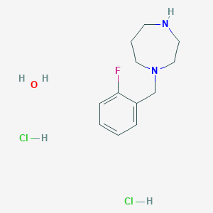 molecular formula C12H21Cl2FN2O B3807488 1-(2-fluorobenzyl)-1,4-diazepane dihydrochloride hydrate 