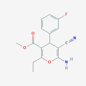 methyl 6-amino-5-cyano-2-ethyl-4-(3-fluorophenyl)-4H-pyran-3-carboxylate