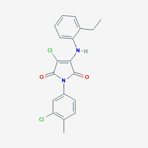 molecular formula C19H16Cl2N2O2 B380752 3-chloro-1-(3-chloro-4-methylphenyl)-4-(2-ethylanilino)-1H-pyrrole-2,5-dione CAS No. 307534-28-7