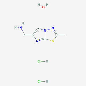 molecular formula C6H12Cl2N4OS B3807537 [(2-methylimidazo[2,1-b][1,3,4]thiadiazol-6-yl)methyl]amine dihydrochloride hydrate 