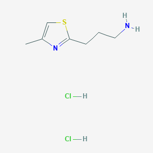 molecular formula C7H14Cl2N2S B3807545 [3-(4-methyl-1,3-thiazol-2-yl)propyl]amine dihydrochloride 