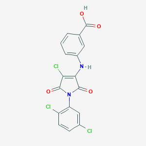 molecular formula C17H9Cl3N2O4 B380755 3-{[4-chloro-1-(2,5-dichlorophenyl)-2,5-dioxo-2,5-dihydro-1H-pyrrol-3-yl]amino}benzoic acid 