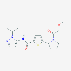 molecular formula C18H24N4O3S B3807565 N-(1-isopropyl-1H-pyrazol-5-yl)-5-[1-(methoxyacetyl)-2-pyrrolidinyl]-2-thiophenecarboxamide 