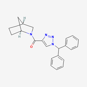 molecular formula C22H22N4O B3807573 (1S*,4S*)-2-{[1-(diphenylmethyl)-1H-1,2,3-triazol-4-yl]carbonyl}-2-azabicyclo[2.2.1]heptane 