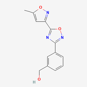 molecular formula C13H11N3O3 B3807581 {3-[5-(5-methyl-3-isoxazolyl)-1,2,4-oxadiazol-3-yl]phenyl}methanol 