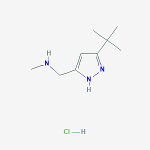 molecular formula C9H18ClN3 B3807590 [(3-tert-butyl-1H-pyrazol-5-yl)methyl]methylamine hydrochloride 