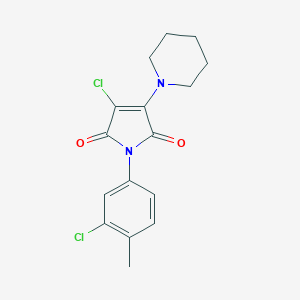 molecular formula C16H16Cl2N2O2 B380760 3-chloro-1-(3-chloro-4-methylphenyl)-4-(1-piperidinyl)-1H-pyrrole-2,5-dione 