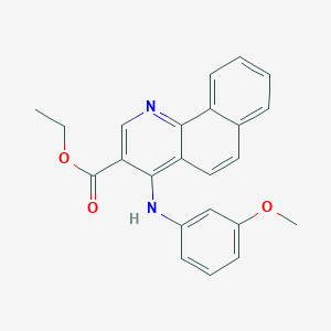 molecular formula C23H20N2O3 B380763 Ethyl 4-(3-methoxyanilino)benzo[h]quinoline-3-carboxylate 