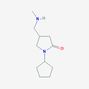 molecular formula C11H20N2O B3807630 1-cyclopentyl-4-[(methylamino)methyl]pyrrolidin-2-one 