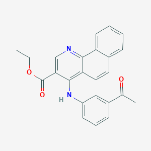 molecular formula C24H20N2O3 B380764 Ethyl 4-(3-acetylanilino)benzo[h]quinoline-3-carboxylate 
