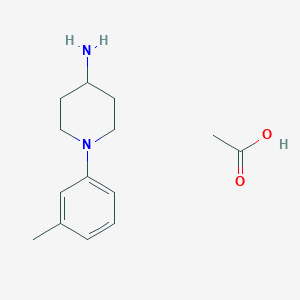 molecular formula C14H22N2O2 B3807642 1-(3-methylphenyl)-4-piperidinamine acetate 