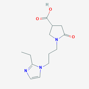 molecular formula C13H19N3O3 B3807651 1-[3-(2-ethyl-1H-imidazol-1-yl)propyl]-5-oxopyrrolidine-3-carboxylic acid 
