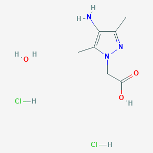 molecular formula C7H15Cl2N3O3 B3807668 (4-amino-3,5-dimethyl-1H-pyrazol-1-yl)acetic acid dihydrochloride hydrate 