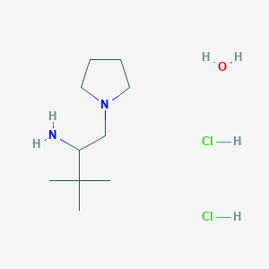 molecular formula C10H26Cl2N2O B3807687 [2,2-dimethyl-1-(1-pyrrolidinylmethyl)propyl]amine dihydrochloride hydrate 