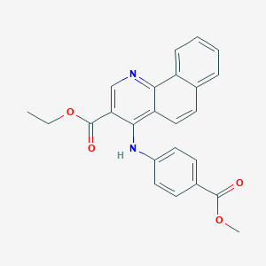 molecular formula C24H20N2O4 B380769 Ethyl 4-{[4-(methoxycarbonyl)phenyl]amino}benzo[h]quinoline-3-carboxylate 