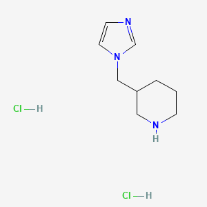 molecular formula C9H17Cl2N3 B3807692 3-(1H-imidazol-1-ylmethyl)piperidine dihydrochloride 