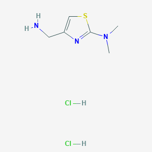 molecular formula C6H13Cl2N3S B3807697 4-(氨甲基)-N,N-二甲基-1,3-噻唑-2-胺二盐酸盐 CAS No. 1211487-08-9