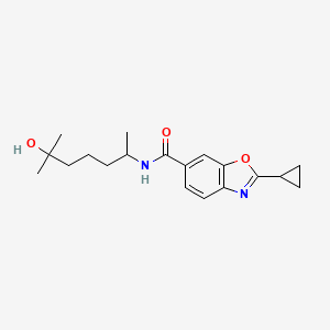 molecular formula C19H26N2O3 B3807706 2-cyclopropyl-N-(5-hydroxy-1,5-dimethylhexyl)-1,3-benzoxazole-6-carboxamide 