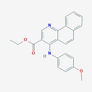 molecular formula C23H20N2O3 B380771 Ethyl 4-(4-methoxyanilino)benzo[h]quinoline-3-carboxylate 