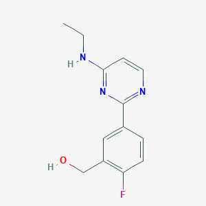 {5-[4-(ethylamino)pyrimidin-2-yl]-2-fluorophenyl}methanol