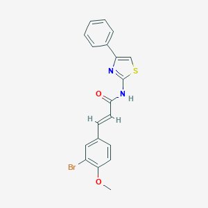 molecular formula C19H15BrN2O2S B380774 3-(3-bromo-4-methoxyphenyl)-N-(4-phenyl-1,3-thiazol-2-yl)acrylamide 