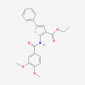 molecular formula C22H21NO5S B380775 Ethyl 2-[(3,4-dimethoxybenzoyl)amino]-5-phenylthiophene-3-carboxylate CAS No. 307536-26-1