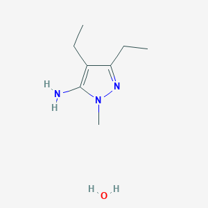 molecular formula C8H17N3O B3807759 3,4-diethyl-1-methyl-1H-pyrazol-5-amine hydrate 