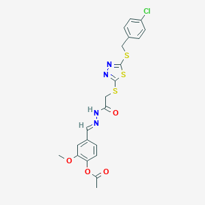 [4-[(E)-[[2-[[5-[(4-chlorophenyl)methylsulfanyl]-1,3,4-thiadiazol-2-yl]sulfanyl]acetyl]hydrazinylidene]methyl]-2-methoxyphenyl] acetate