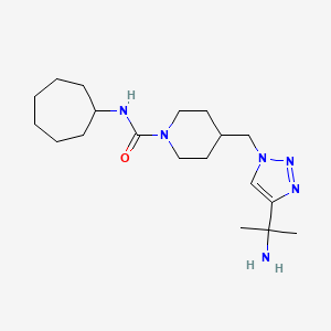 molecular formula C19H34N6O B3807771 4-{[4-(1-amino-1-methylethyl)-1H-1,2,3-triazol-1-yl]methyl}-N-cycloheptylpiperidine-1-carboxamide 